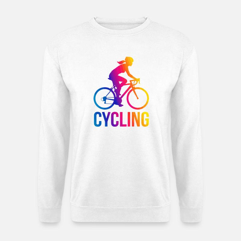 Rainbow Girl Radfahrer-Silhouette - Unisex Pullover - Weiß