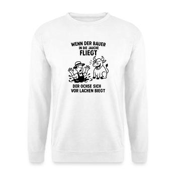 Farmer Slurry disant blague Bœuf - Sweat-shirt Unisexe - blanc - Devant