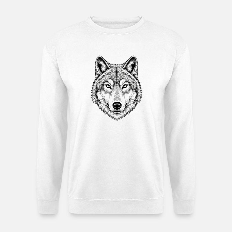 Wolf - Unisex Pullover - Weiß