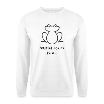 Silhouette d’art en ligne de grenouille - Sweat-shirt Unisexe - blanc - Devant