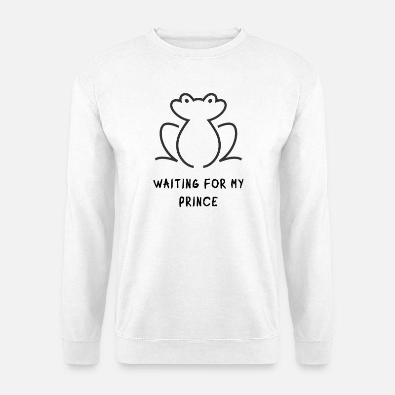 Frosch Linienkunst Silhouette - Unisex Pullover - Weiß