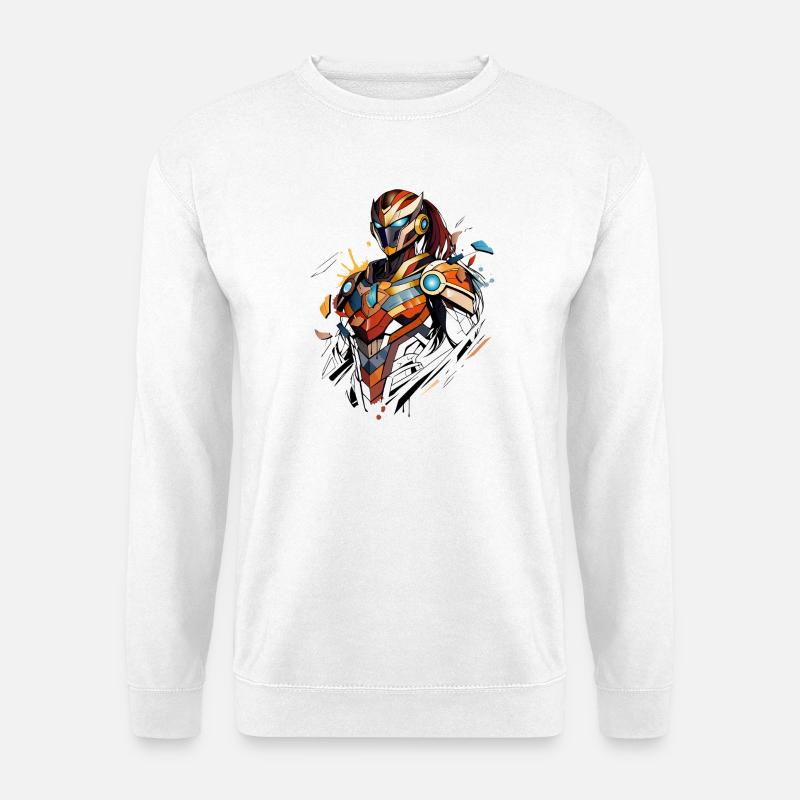 Futuristische Sci-Fi Heldin im Comic-Stil - Unisex Pullover - Weiß