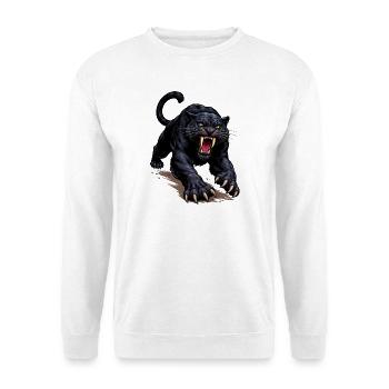 Schwarzer Panther Angriff - Unisex Pullover - Weiß - Vorne