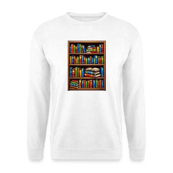 Bibliothèque Illustrato de Bibliothèques - Sweat-shirt Unisexe - blanc - Devant