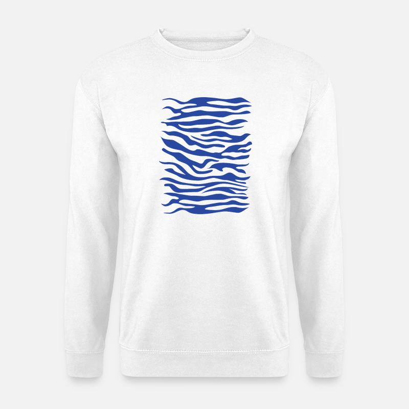 Zebra Pattern Blue - Unisex Sweatshirt - white