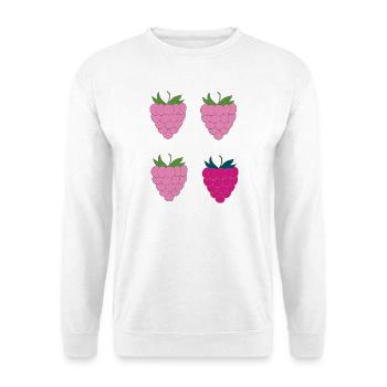 Doppel-Himbeer Pop-Art - Unisex Pullover - Weiß - Vorne