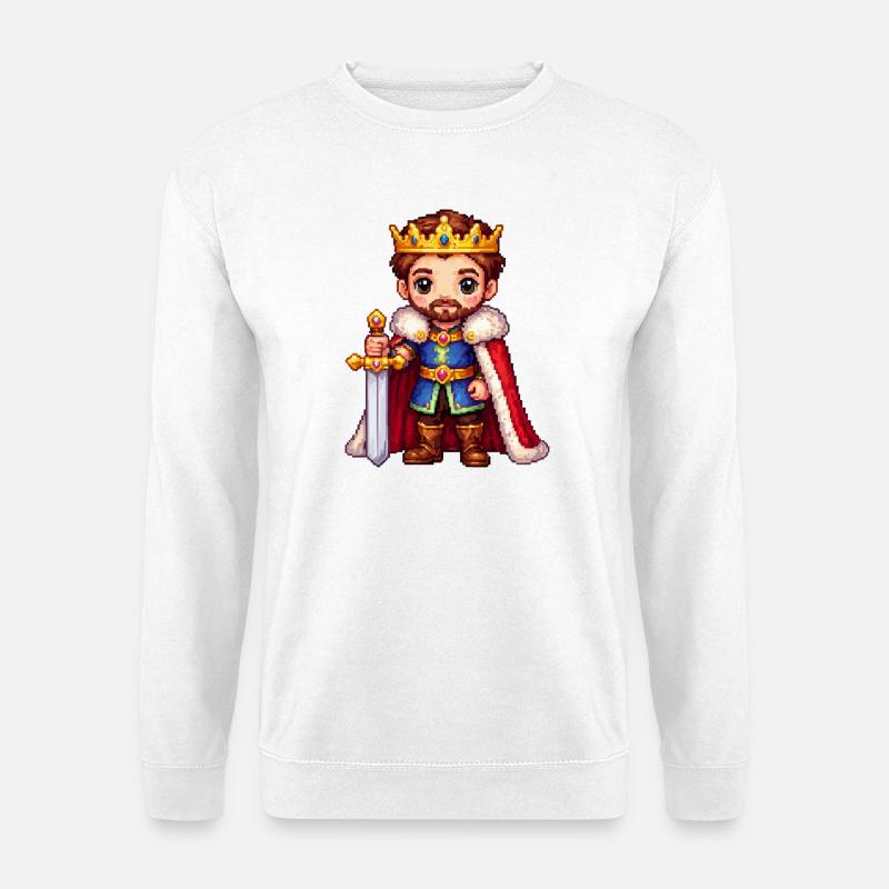 Königlicher Pixelkrieger - Unisex Pullover - Weiß