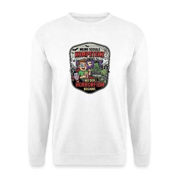 Horrorfilm Abend Komik Patch - Unisex Pullover - Weiß - Vorne