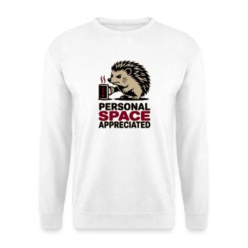 Grumpy Hedgehog Personal Space Introvert Coffee - Sweat-shirt Unisexe - blanc - Devant