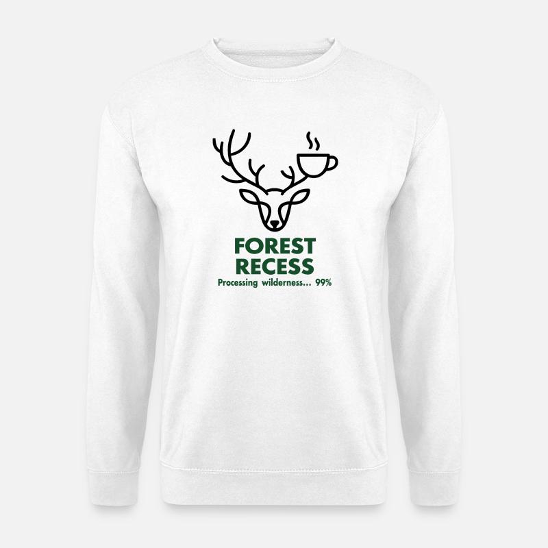Hirsch mit Kelch im Wald - Unisex Pullover - Weiß