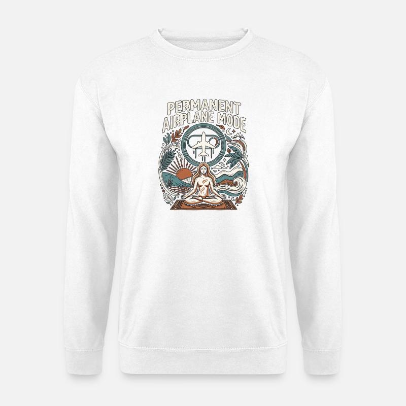 Yoga Air Plane Mode - Unisex Pullover - Weiß