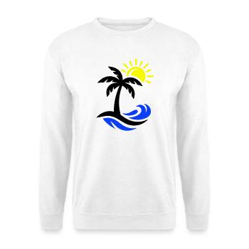 Palme Strand Ozean - Unisex Pullover - Weiß - Vorne