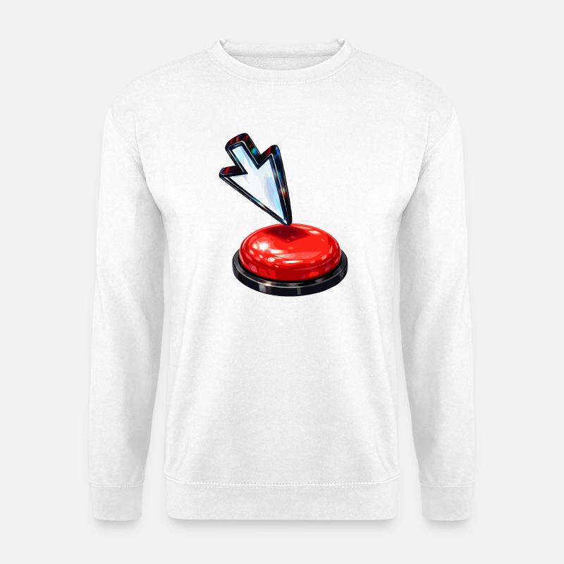 Down Arrow Button - Unisex Sweatshirt - white