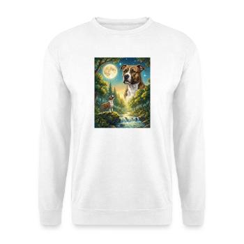 Howling to the Moon Dog Staffordshire Terrier - Unisex Sweatshirt - white - Front