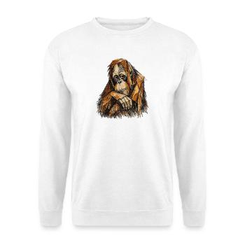 Portrait géométrique d’orang-outan - Sweat-shirt Unisexe - blanc - Devant