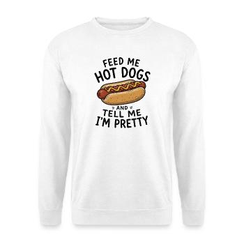Gib mir Hotdogs und sag mir, ich bin ein richtiger - Unisex Pullover - Weiß - Vorne
