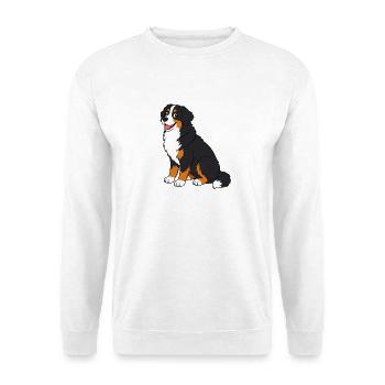 Cheerful Saint Bernard dog in cartoon style - Unisex Sweatshirt - white - Front