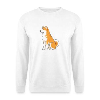 Illustration joyeuse de Shiba Inu - Sweat-shirt Unisexe - blanc - Devant