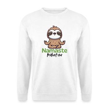 Namaste | Meditating Sloth - Unisex Pullover - Weiß - Vorne