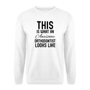 Lustiger Kieferorthopäde, Zahntherapeut, Zahnarzt, Zahnarzt - Unisex Pullover - Weiß - Vorne