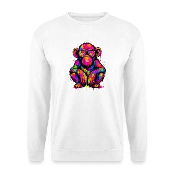 Neonaffen-Graffiti mit Dollarzeichen - Unisex Pullover - Weiß - Vorne