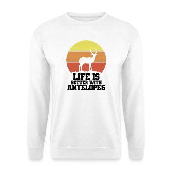 Antelope Vintage Safari Humor Saying - Unisex Sweatshirt - white - Front