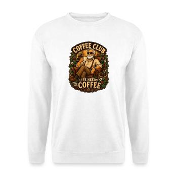 Das Leben im Kaffeeclub braucht Kaffee - Unisex Pullover - Weiß - Vorne