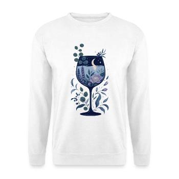 Mondbeschienener Gin-Garten - Unisex Pullover - Weiß - Vorne - Alina (178cm) & Michal (187cm)