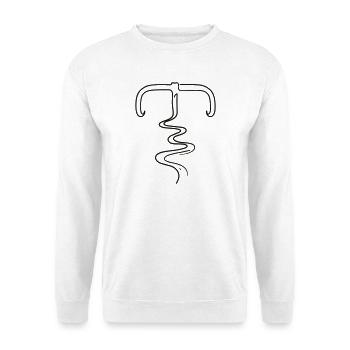 Rennrad Lenker Weg Line Art - Unisex Pullover - Weiß - Vorne - Alina (178cm) & Michal (187cm)