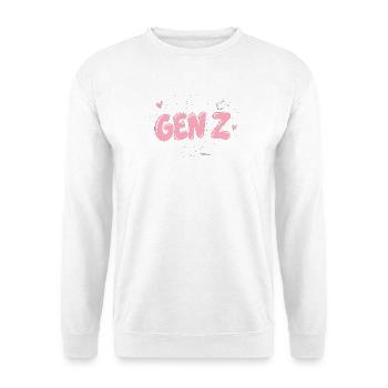 GenZ Girl Pink Sketch Tee - Unisex Pullover - Weiß - Vorne - Alina (178cm) & Michal (187cm)