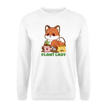 Kleiner Fuchs Pflanzenglück - Unisex Pullover - Weiß - Vorne - Alina (178cm) & Michal (187cm)