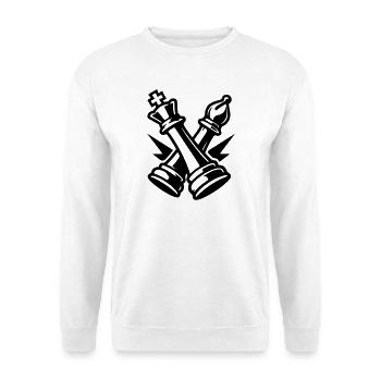 Schach Figuren - Unisex Pullover - Weiß - Vorne - Alina (178cm) & Michal (187cm)