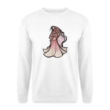 Rouge-Tänzer im Aquarellschleier - Unisex Pullover - Weiß - Vorne - Alina (178cm) & Michal (187cm)
