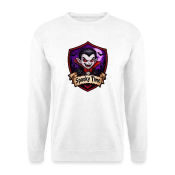 Spukzeit Vampir Cartoon - Unisex Pullover - Weiß - Vorne - Alina (178cm) & Michal (187cm)
