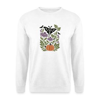Gotische Motte - Unisex Pullover - Weiß - Vorne - Alina (178cm) & Michal (187cm)