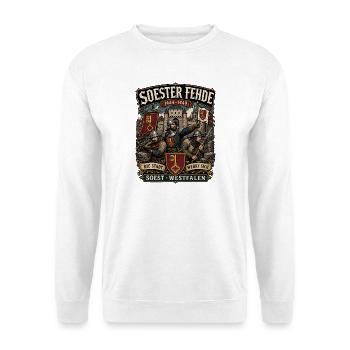  Mittelalter SOEST Westfalen historische Soester - Unisex Pullover - Weiß - Vorne - Alina (178cm) & Michal (187cm)