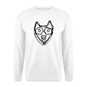 Waschbär handgezeichnet - Unisex Pullover - Weiß - Vorne - Alina (178cm) & Michal (187cm)