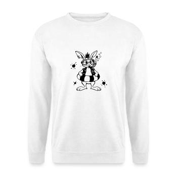 Bunny Punk und das Taucherhase Abenteuer - Unisex Pullover - Weiß - Vorne - Alina (178cm) & Michal (187cm)