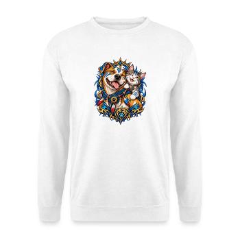 Ursprüngliche Stammes- × Haustiere - Unisex Pullover - Weiß - Vorne - Alina (178cm) & Michal (187cm)