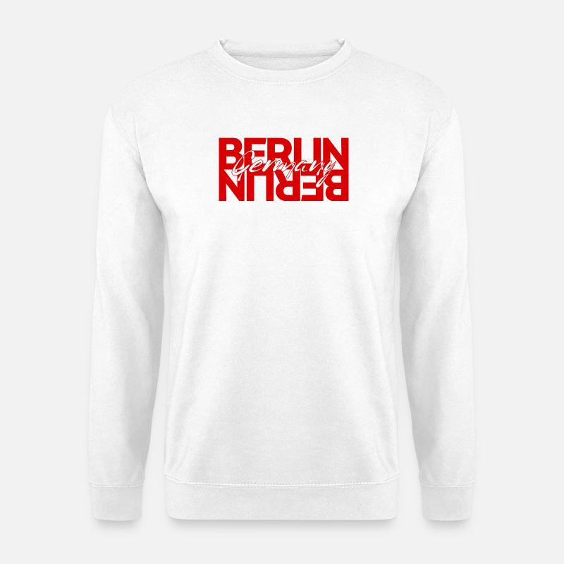 Berliner Schriftzug Überlagerung - Unisex Pullover - Weiß