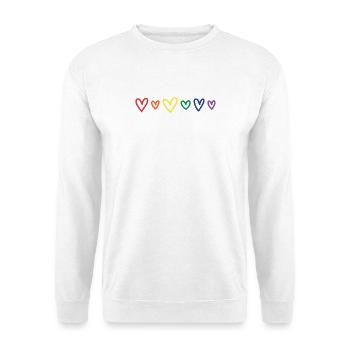 Hearts rainbow - Unisex Sweatshirt - white - Front