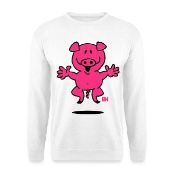 Whimsical Pink Pig Cartoon Design - Unisex Sweatshirt - white - Front