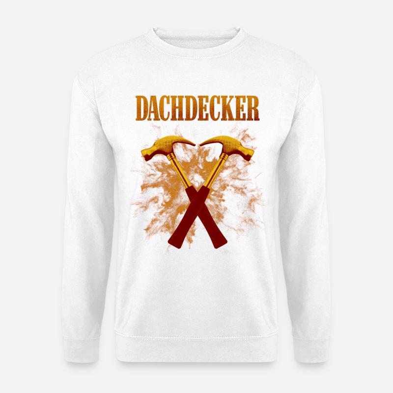 Dachdecker Hämmer Kreuz - Unisex Pullover - Weiß