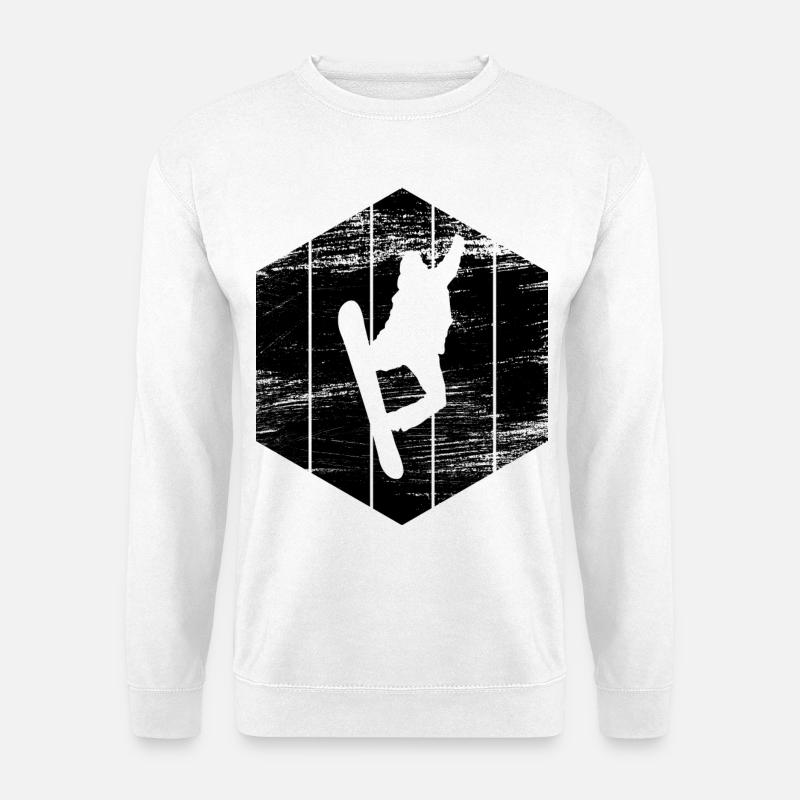 Snowboarder Skizze - Unisex Pullover - Weiß
