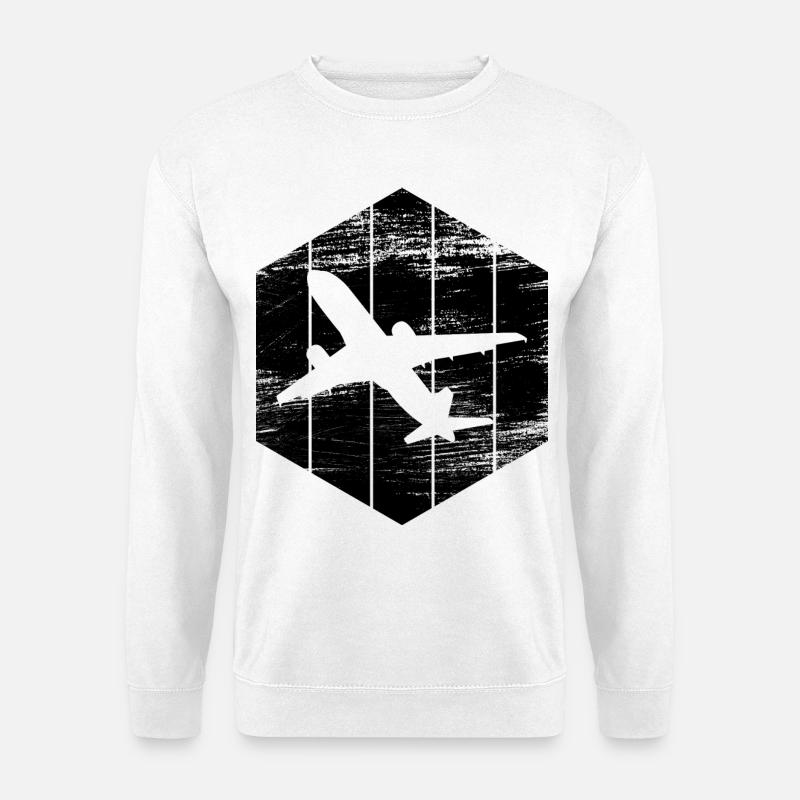 Jetflugzeug Skizze - Unisex Pullover - Weiß