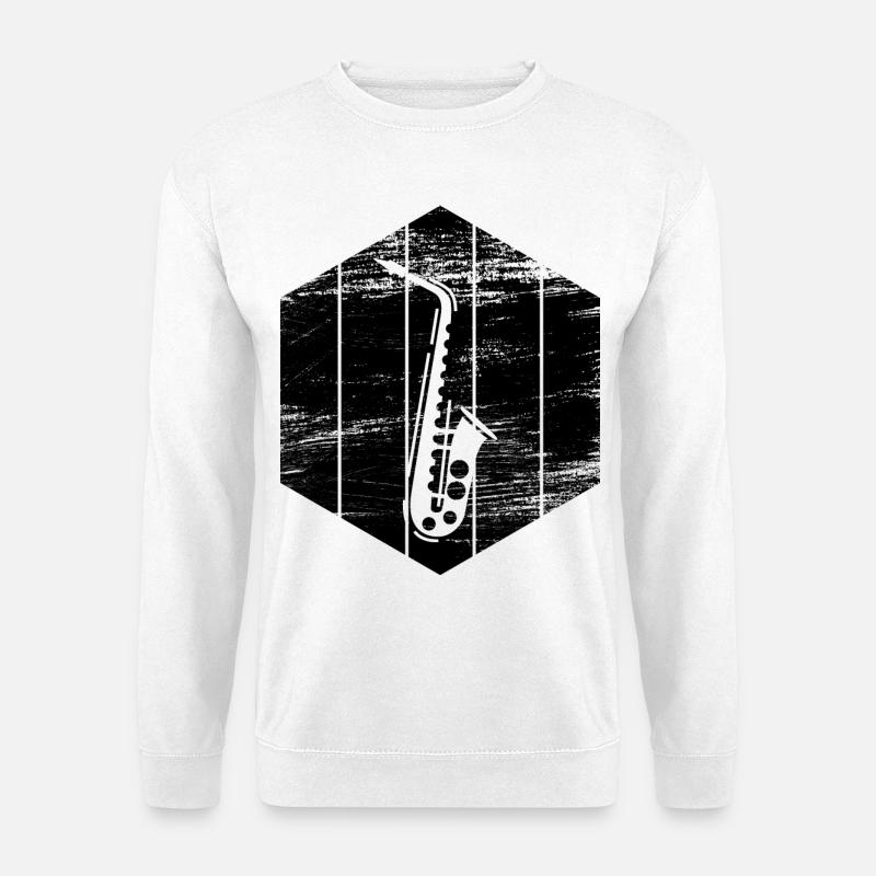 Saxophon Skizze - Unisex Pullover - Weiß