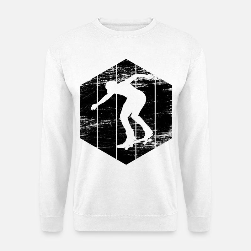 Skater Zeichnung - Unisex Pullover - Weiß