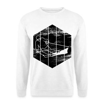 Croquis de skieur drôle - Sweat-shirt Unisexe - blanc - Devant