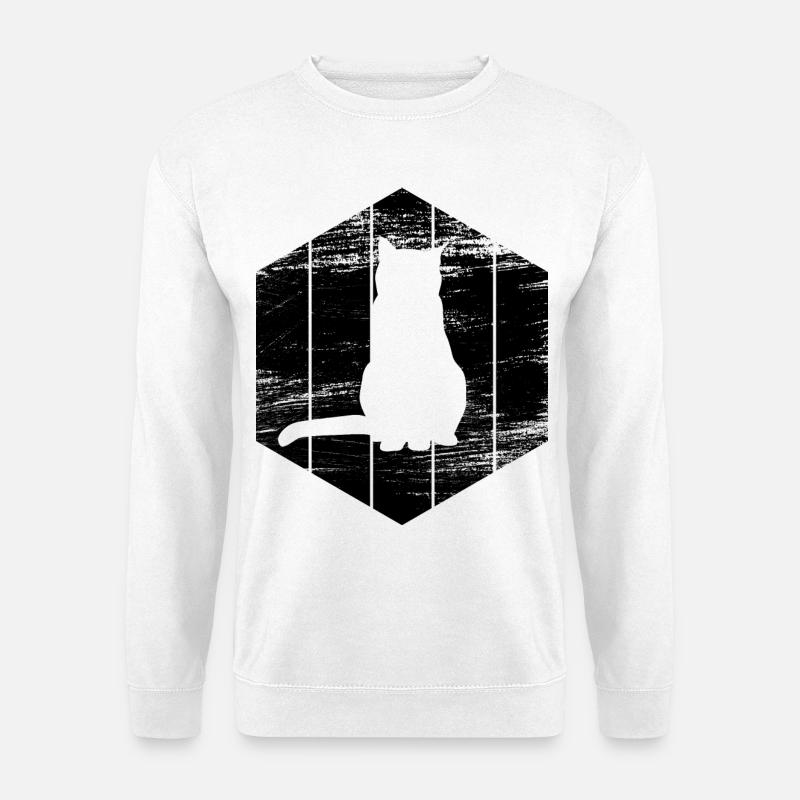 Katze Zeichnung - Unisex Pullover - Weiß