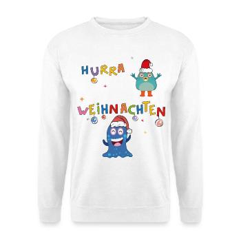 Hurra Weihnachten - Unisex Pullover - Weiß - Vorne